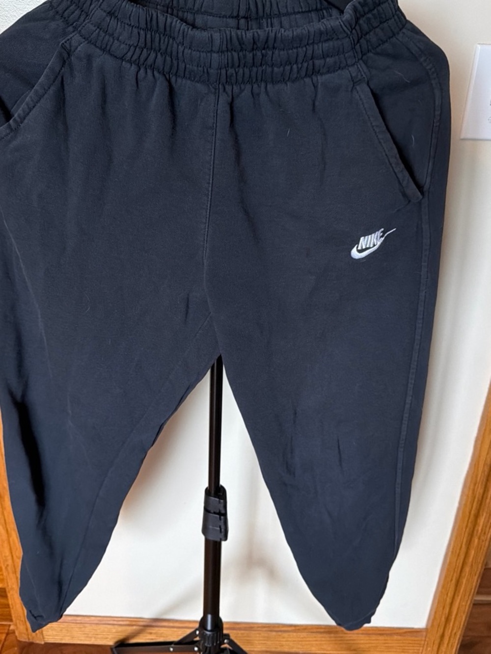 Nike Black Kids Jogger Pants with White Swoosh